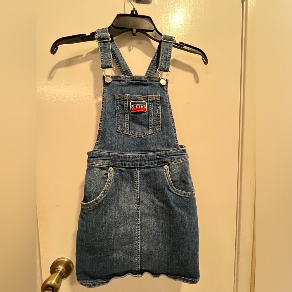 Levi's Girls denim skirt overalls jumper size 8-10